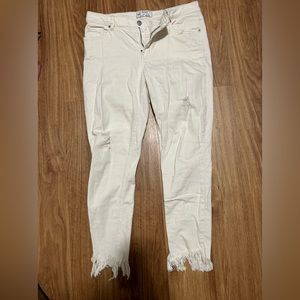 Free People frayed white jeans